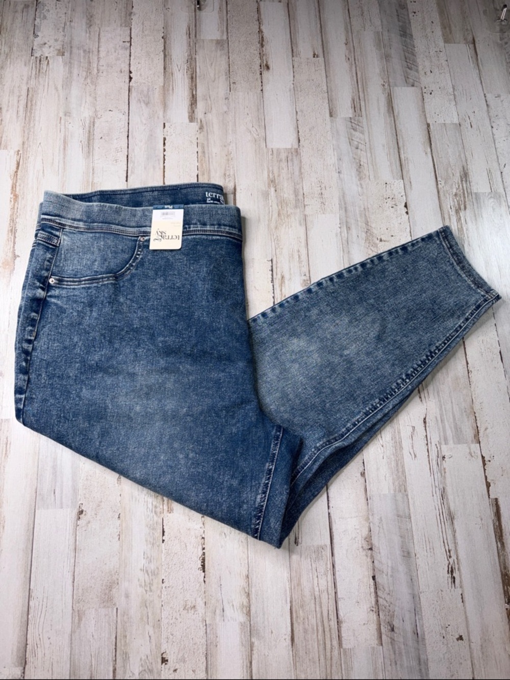 Terra & Sky Medium Blue Stretch Jeggings Sizs 3X (24W-26W) - Picture 12 of 12